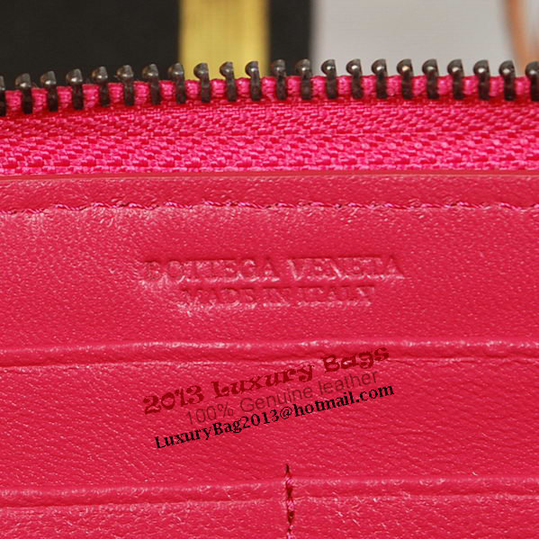 Bottega Veneta Intrecciato Nappa Zip Around Wallet BV20017 Rose