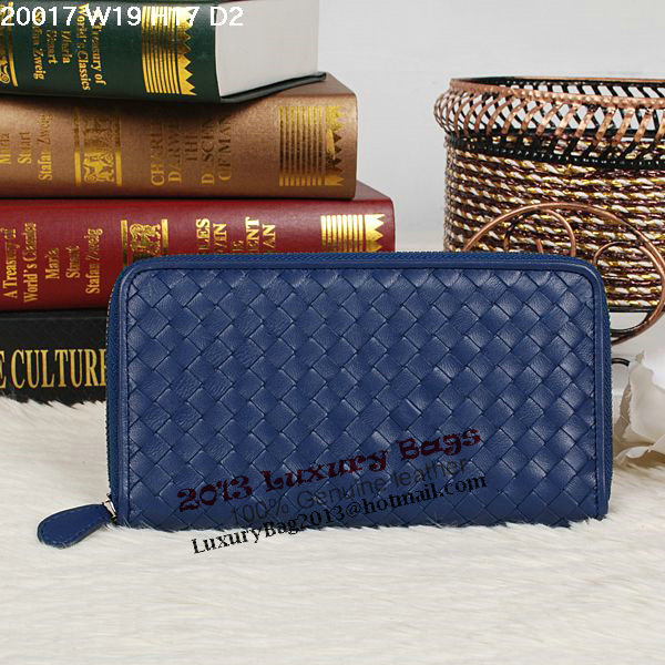 Bottega Veneta Intrecciato Nappa Zip Around Wallet BV20017 RoyalBlue