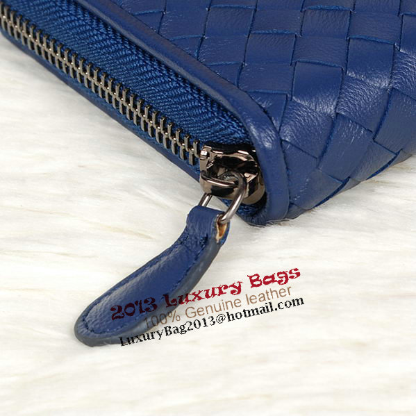 Bottega Veneta Intrecciato Nappa Zip Around Wallet BV20017 RoyalBlue