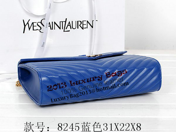 Yves Saint Laurent Classic Monogramme Flap Bag Y8245 Blue