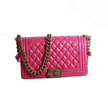 Chanel Boy Flap Shoulder Bag in Rose Lambskin Leather A67086 Gold