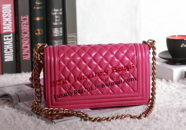 Chanel Boy Flap Shoulder Bag in Rose Lambskin Leather A67086 Gold