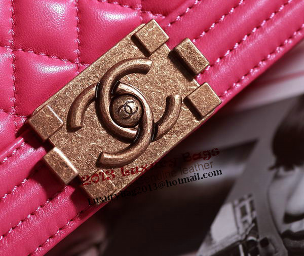 Chanel Boy Flap Shoulder Bag in Rose Lambskin Leather A67086 Gold