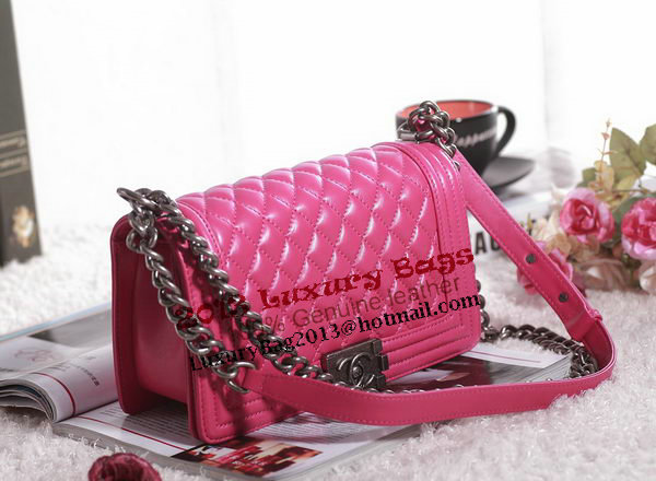 Chanel Boy Flap Shoulder Bag in Rose Lambskin Leather A67086 Silver