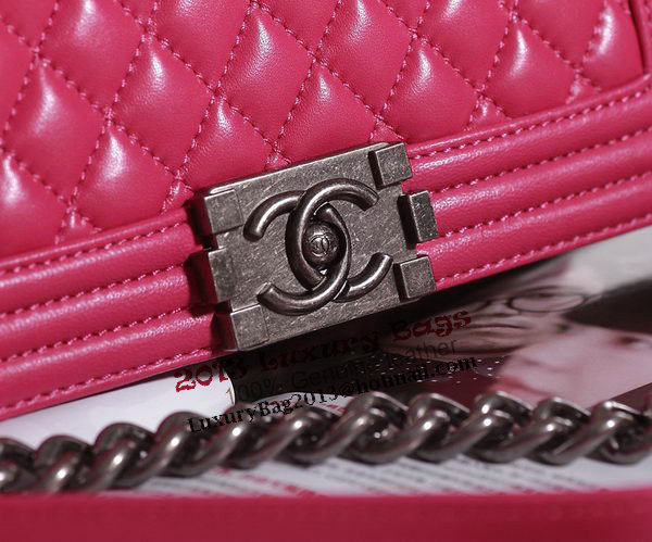 Chanel Boy Flap Shoulder Bag in Rose Lambskin Leather A67086 Silver