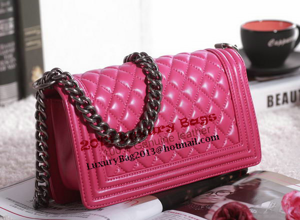 Chanel Boy Flap Shoulder Bag in Rose Lambskin Leather A67086 Silver