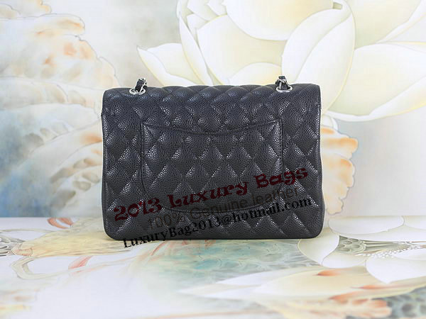 Chanel 2.55 Series Classic Flap Bag 1112 Black Cannage Pattern Original Leather Silver