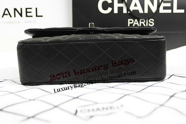 Chanel 2.55 Series Classic Flap Bag 1112 Black Original Sheepskin Leather Silver