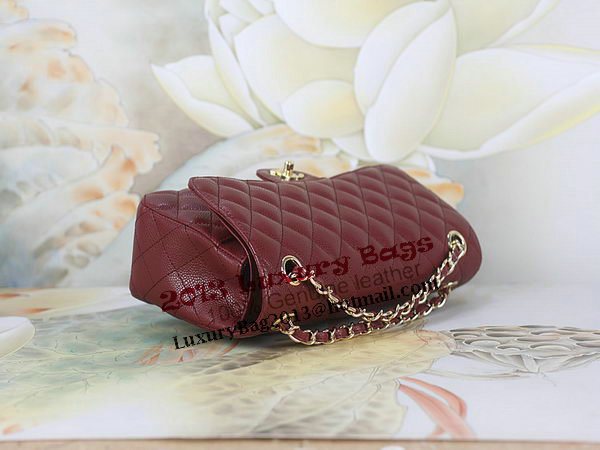 Chanel 2.55 Series Classic Flap Bag 1112 Burgundy Original Cannage Pattern Leather Gold