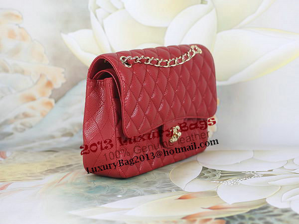 Chanel 2.55 Series Classic Flap Bag 1112 Red Cannage Pattern Original Leather Gold