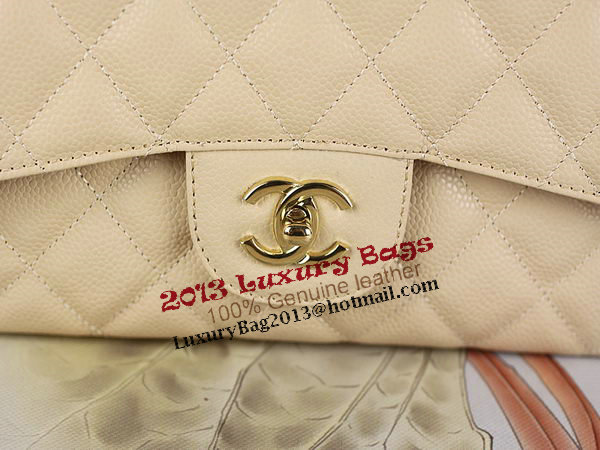 Chanel Classic Flap Bag 1113 Apricot Original Cannage Pattern Leather Gold