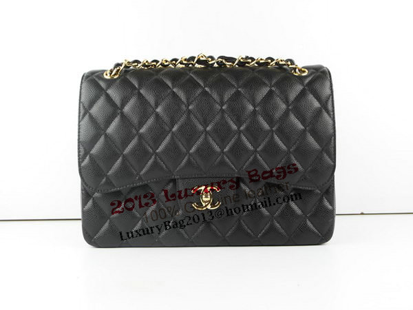 Chanel Classic Flap Bag 1113 Black Original Caviar Leather Gold