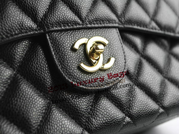 Chanel Classic Flap Bag 1113 Black Original Caviar Leather Gold