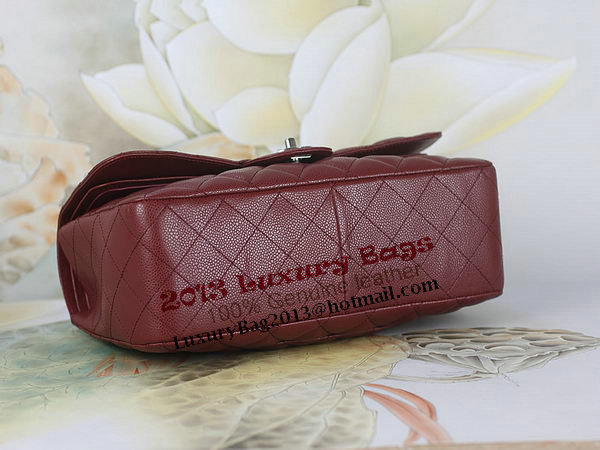 Chanel Classic Flap Bag 1113 Burgundy Original Cannage Pattern Leather Silver