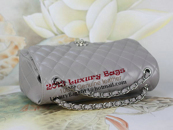 Chanel Classic Flap Bag 1113 Gray Original Cannage Pattern Leather Silver