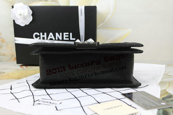 Chanel Boy Flap Shoulder Bag in Original Glazed Crackled Leather A67025 Black