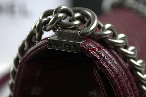 Chanel Boy Flap Shoulder Bag in Original Glazed Crackled Leather A67025 Burgundy