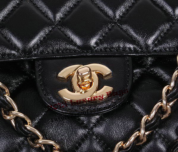 Chanel Classic Flap Bag 1113 Black Sheepskin Leather