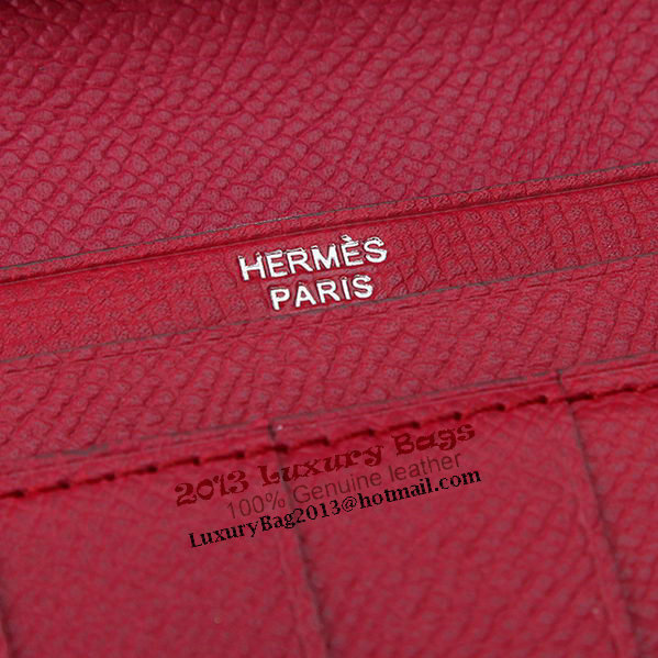 Hermes Bearn Japonaise Bi-Fold Wallet Original Leather A208 Burgundy