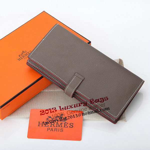 Hermes Bearn Japonaise Bi-Fold Wallet Original Leather A208 Khaki