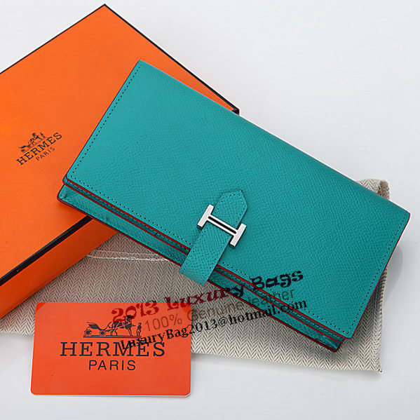 Hermes Bearn Japonaise Bi-Fold Wallet Original Leather A208 Light Green