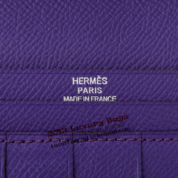 Hermes Bearn Japonaise Bi-Fold Wallet Original Leather A208 Violet