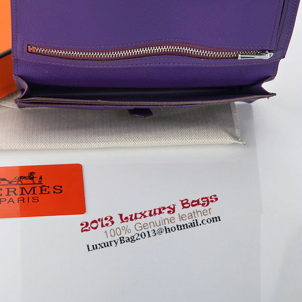 Hermes Bearn Japonaise Bi-Fold Wallet Original Leather A208 Violet