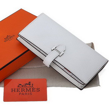 Hermes Bearn Japonaise Bi-Fold Wallet Original Leather A208 White