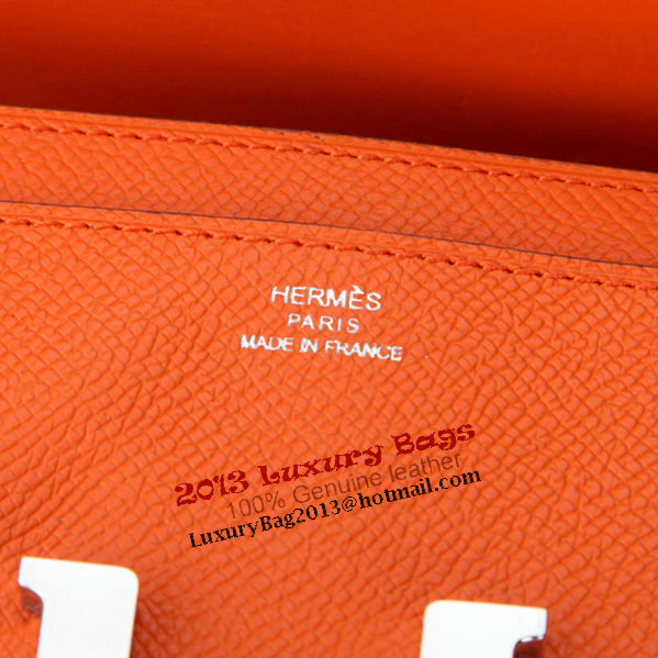 Hermes Constance Long Wallets Original Calfskin Leather A909 Orange