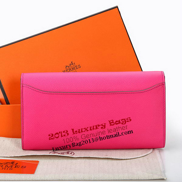 Hermes Constance Long Wallets Original Calfskin Leather A909 Peach