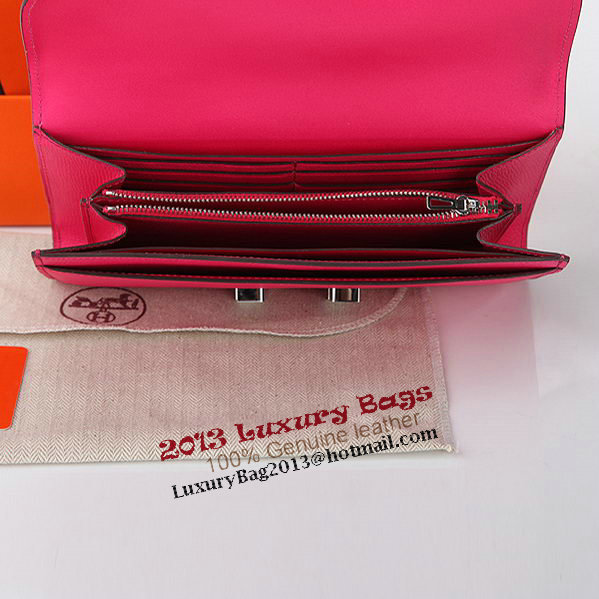 Hermes Constance Long Wallets Original Calfskin Leather A909 Peach