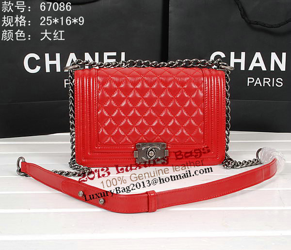 Chanel Boy Flap Shoulder Bag A67086 in Sheepskin Leather