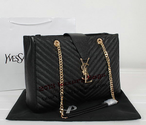 Yves Saint Laurent Classic Monogramme Shopping Bag Y9150 Apricot&Blue&Black