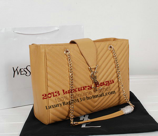 Yves Saint Laurent Classic Monogramme Shopping Bag Y9150 Apricot&Blue&Black