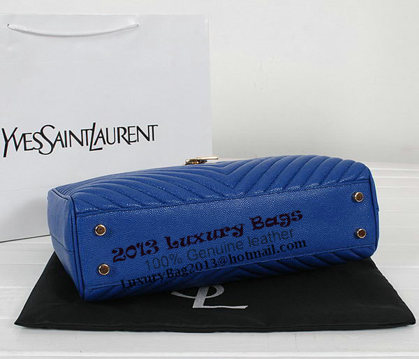 Yves Saint Laurent Classic Monogramme Shopping Bag Y9150 Apricot&Blue&Black