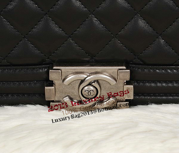 Boy Chanel A67086 Black Flap Shoulder Bag Original Calfskin Leather