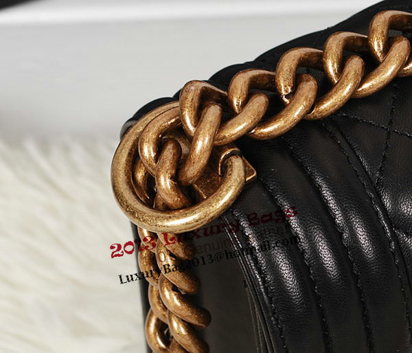 Boy Chanel A67086 Black Flap Shoulder Bag Original Calfskin Leather