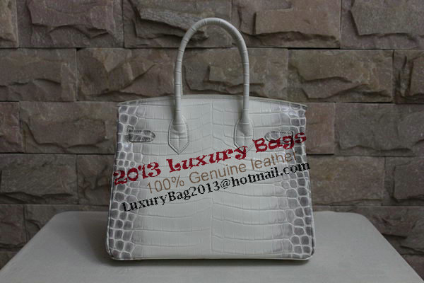 Hermes Birkin 35CM Tote Bag White Croco Leather H35 Gold