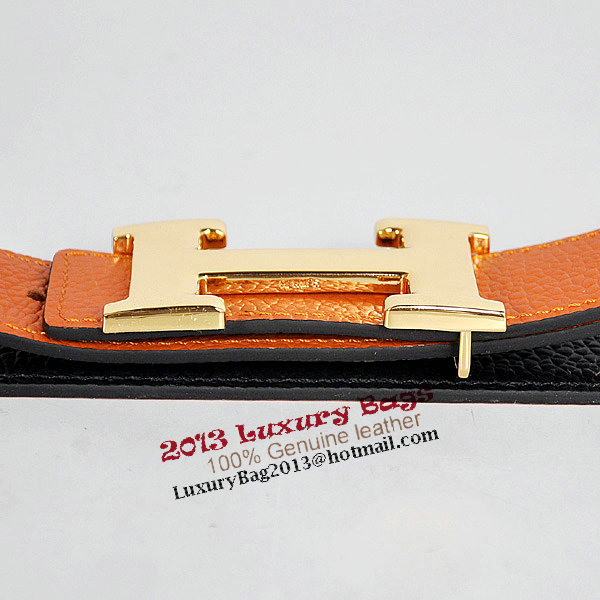 Hermes Black Imported Belt HR1005A Gold