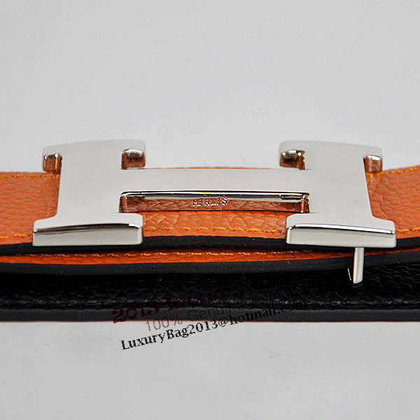 Hermes Black Imported Belt HR1005B Silver