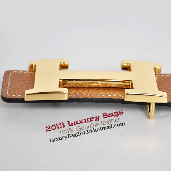 Hermes Camel Bovine Jugular Veins Belt HR1006A Gold