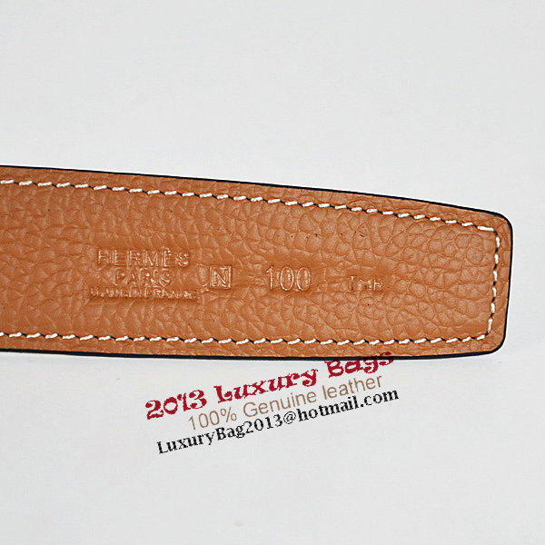 Hermes Dark Brown Bovine Jugular Veins Belt HR1008A Gold