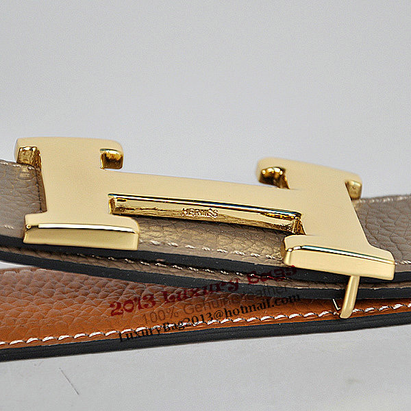 Hermes Dark Gray Bovine Jugular Veins Belt HR1009B Silver