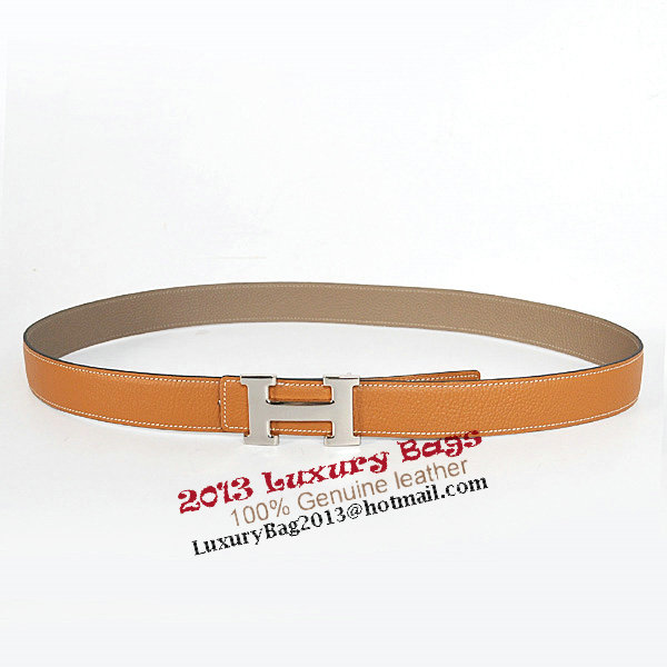 Hermes Dark Gray Bovine Jugular Veins Belt HR1009B Silver