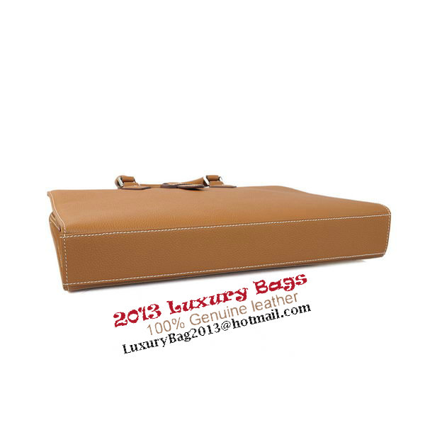 Hermes Mens Briefcase Calf Leather 3309 Wheat