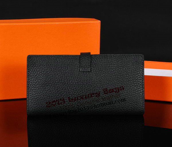 Hermes Bearn Japonaise Bi-Fold Wallet Original Leather A1018 Black