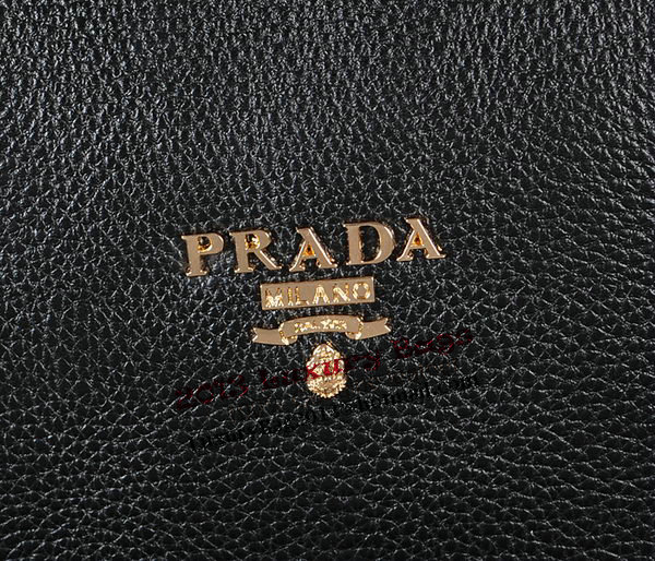 Prada Grainy Calf Leather Briefcase 80661 Black