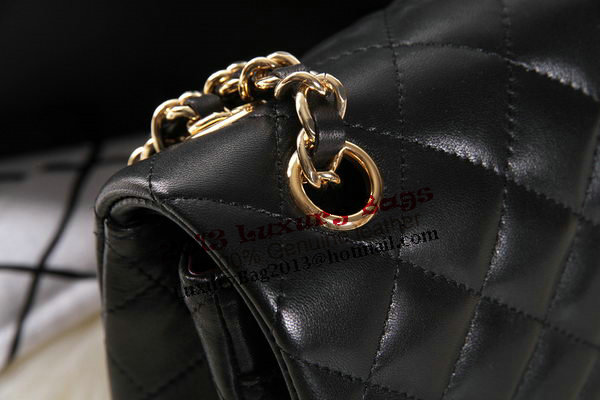 Chanel 2.55 Series Black Original Leather Classic Flap Bag A01112 Gold