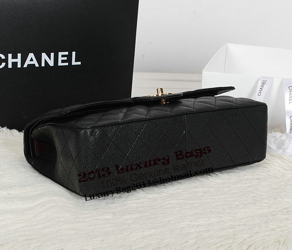 Chanel Classic Flap Bag 1113 Black Original Cannage Pattern Leather Gold