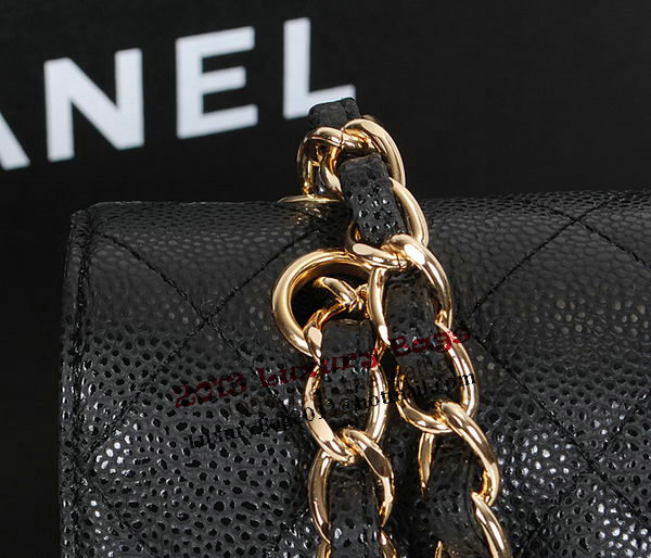 Chanel Classic Flap Bag 1113 Black Original Cannage Pattern Leather Gold